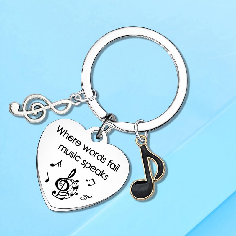 Ghloyza Music Keyring Gift for Music Lover Inspirational Quotes Keyring