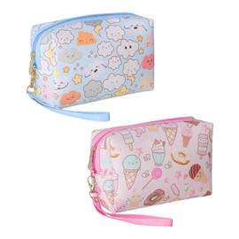 2-Piece Cartoon Storage Bag, Portable Cosmetic Bag, Large Capacity Storage Bag, Cute Toiletry Bag, Travel Accessories, pink, Unit size, Modern