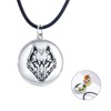 REDSUN Wolf Head Locket Necklace 925 Sterling Silver Photo Amulet