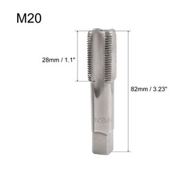 sourcing map Metric Hand Tap M20 Thread 1.5 Pitch 4 Straight Flutes H2 Alloy Tool Steel Bottom & Taper Screw Tap Set Tapping Tools for Repairing 1 Pair