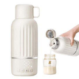 USA Warehouse 500ml Rechargeable Usb Baby Milk Warmer Precise Temp Control Smart Baby Bottle Warmer PortableColor: White