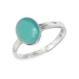 Aqua-Chalcedon Edelstein Bandring 925 Sterling Silber Bandring Herren und Damen Bandring Alle Größen Schmuck CRG1078CE11_(57 (18.1))