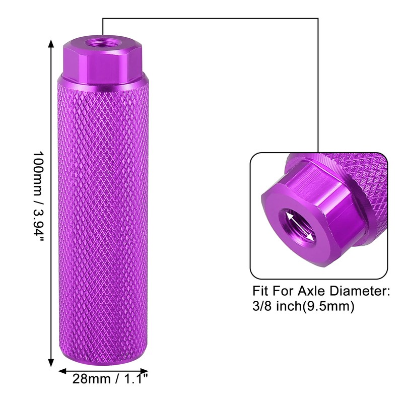 X AUTOHAUX Pair Rear Foot Pegs Footrests Purple for Bicycle