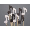 Small Black and White Music Note Cupcake Toppers - Food