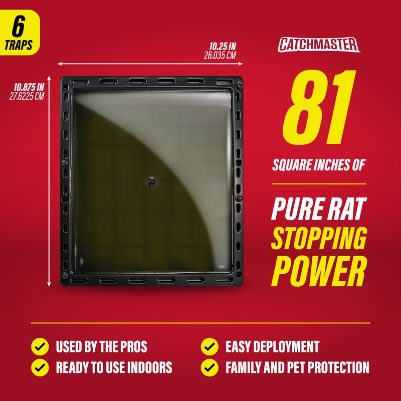 Catchmaster Jumbo Rat & Mouse Glue Traps 6Pk, Large Bulk