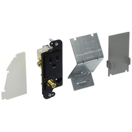 Bryant Electric RJ650BKTR tradeSELECT JLOAD Tamper-Resistant Multimedia Outlet with Cat. 5e Jack and Coax F-Connector, Loaded, 15A, 125V, Black