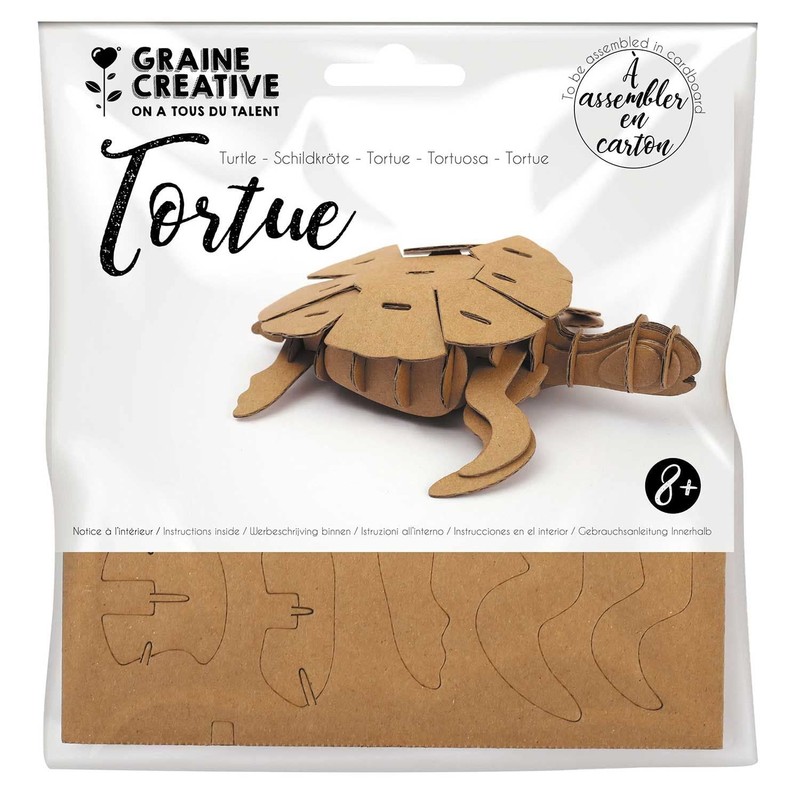 Graine Créative 3D Cardboard Model to Assemble - Turtle