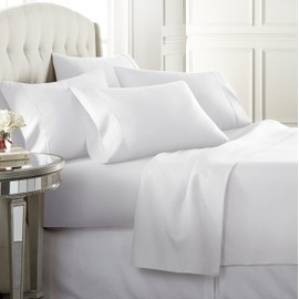 Danjor Linens Queen Size Bed Sheets Set - 1800 Series 6 Piece Bedding Sheet & Pillowcases Sets w/ Deep Pockets - Fade Resistant & Machine Washable - White