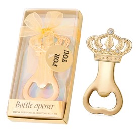 NC 24PCS Crown Bottle Opener Crown Baby Shower or Wedding Even Birthday Party Gifts for Guests, Baby Shower or Gold Wedding Favors Bridal Shower Favors,Birthday Decorations Supplies (gold, 24)