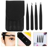 NOLITOY 1set Stainless Steel Eyebrow Tweezers Kit for Facial Hair