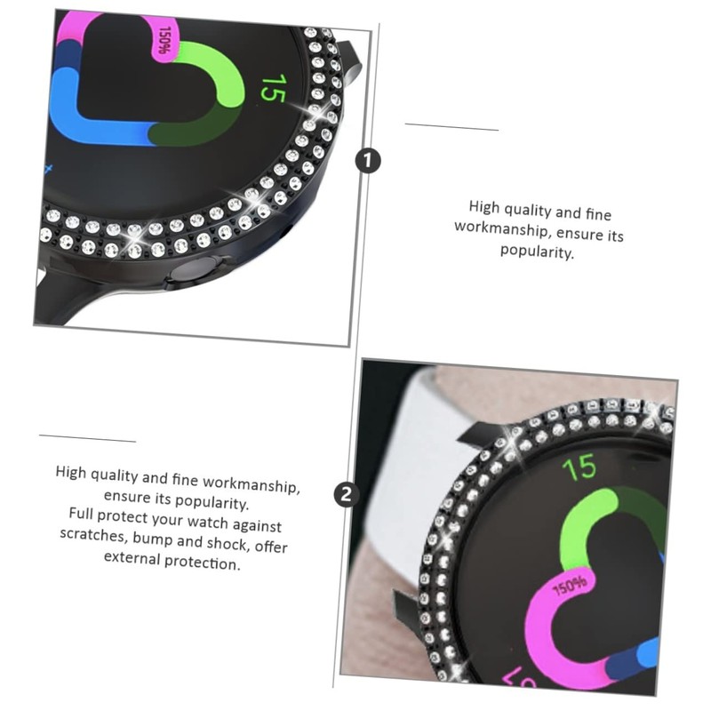 jojofuny Watch Protective Case Diamond Plating Full Coverage Frame Screen