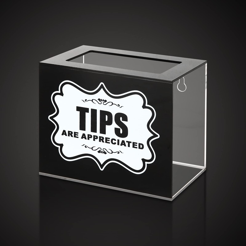 CiaoHER Acrylic Tip Collection Jar Donation Suggestion Box for Money