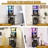 YAKANJ Record Player Stand with Led Light,Record Player Table with