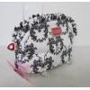 Betsey Johnson Large Cosmetic Bag Makeup Ruffle White Floral Bouquet