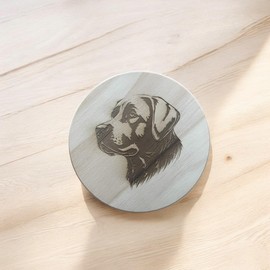 Ashton and Finch Retriever Coaster Laser Engraved Gift Wooden for Dog Lovers