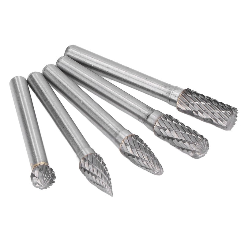 5Pcs Rotary File Bit 2 Pattern Woodworking Grinding Head Drill