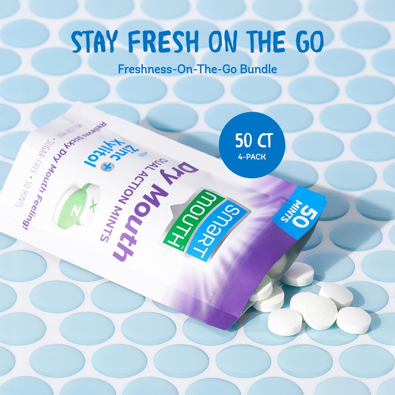 SmartMouth Dry Mouth Dual-Action Mints - Sugar-Free - 50 Count,