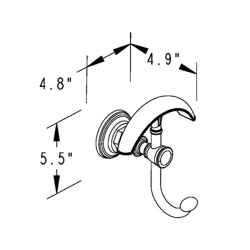 Ginger 4811/SN Eavon Double Towel Robe Hook, Satin Nickel