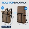 Haimont Rolltop Backpack for Men Women Water-Resistant Carry on Travel