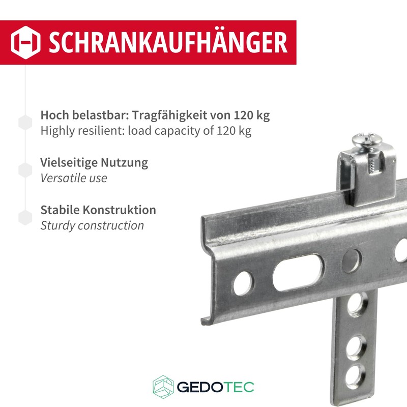 Gedotec H8066 Cabinet Hanger Plastic Galvanised White Pack of 6