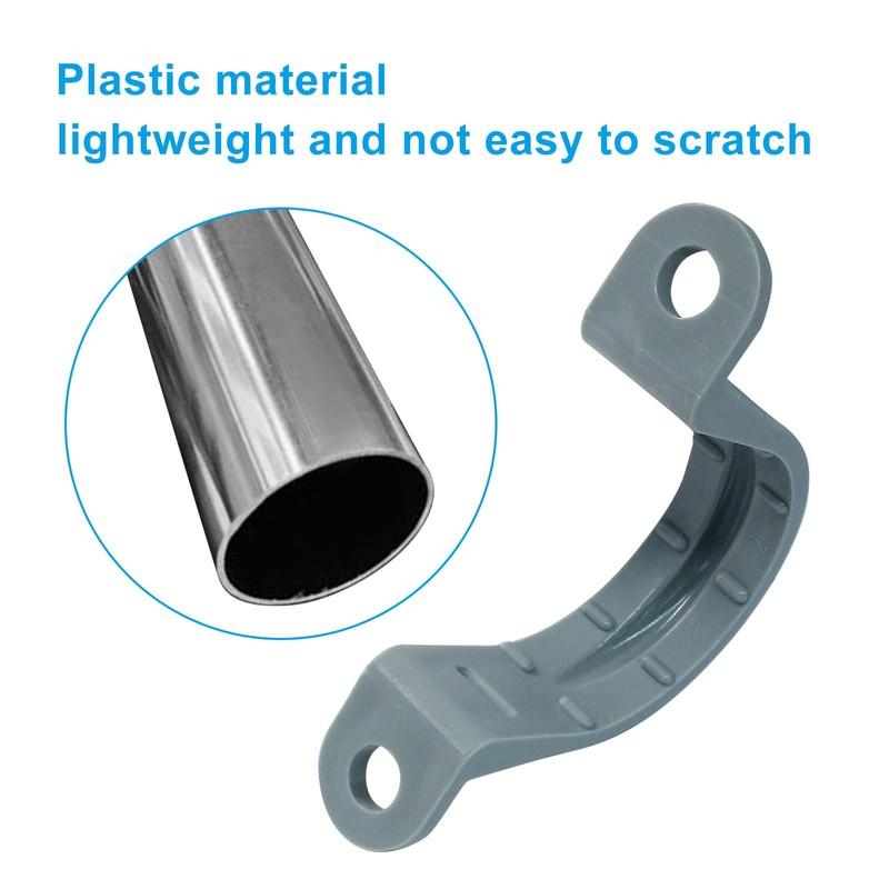 Kemcatui 12Pcs 1 1/2 Inch PVC Pipe Straps, Two Hole