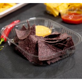 Nacho Trays (22.4oz, 25 Pack)– Plastic Disposable Food Tray w/ 2 Compartments– Large Serving Tray for Snacks, Fries, & More