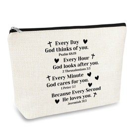 Encouragement Inspirational Gifts for Women Makeup Bag Religious Christian Gifts for Her Friends Bestie Sister Girlfriend Cosmetic Bag Christmas Birthday Gift for Daughter Mom Nana Aunt Travel Pouch