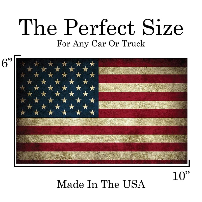 DAJDC Large Rustic Tattered American USA Flag Car Truck Window