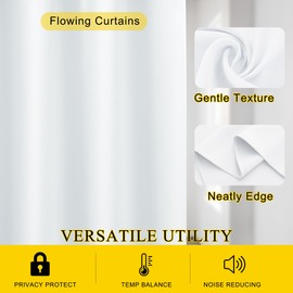KGORGE Curtains for Bedroom, Pure White Room Darkening Curtains, Thermal Window Drapes for Bedroom, Living Room, Home Office (42W x 50L Inch, Set of 2), Minor Flaw Usability Intact