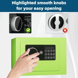 Digital Electronic Money Safe, Steel Security Lock Box with Keypad, Office Hotel Business Jewelry Gun Cash Safe, 0.23 Cubic Feet, 9.06" W x 6.69" D x 6.69" H（green）