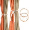 Magnetic Curtain Tiebacks,Natural Wooden Curtain Buckle Strung with Cotton String,Elegant