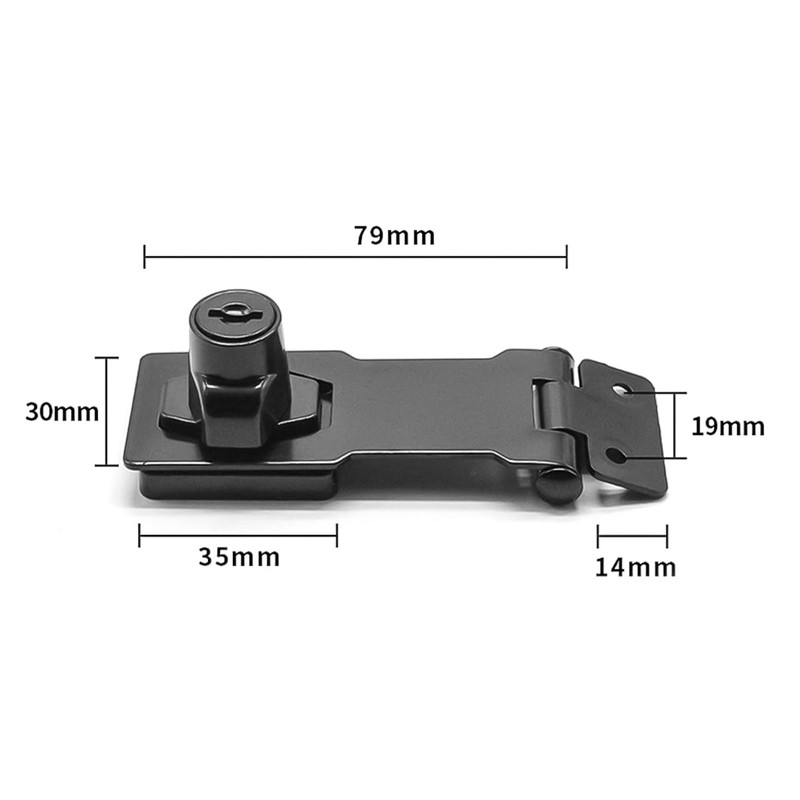 Set of 2 ZONADAH Keyed Hasp Locks Twist Knob 3