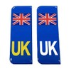 Gelz Domed Union Jack UK Vehicle Number Plate Stickers, Blue,