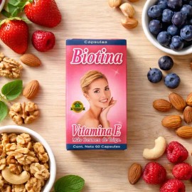 Biotina Con Vitamina E Y Germen De Trigo 60 Cápsulas                                                                                                  