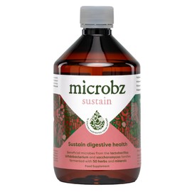 microbz MICROBZ Sustain Liquid PROBIOTIC C Bio Culture Complex Probiotics for Gut Health & Digestive Support Supplement, Multi Strain Live Friendly Bacteria for Women, Men & Kids - Vegan | 1 Month Supply