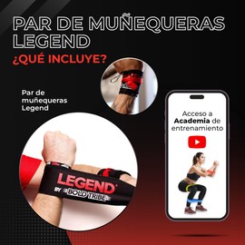BOLD TRIBE Muñequeras Legend Ajustables - Muñequeras Gym - Protección y Soporte para Crossfit Powerlifting y Entrenamiento Funcional - Tela Grado Militar - Color Negro