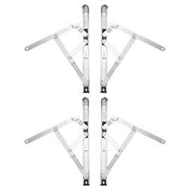 uxcell 4Pcs Casement Window Hinge, 14-inch Stainless Steel Friction Stay Hinges Duty Concealed Hinge Window Latch Lock for Awning Hopper Transom Window, Silver