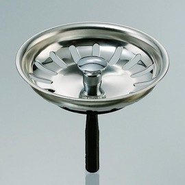 Universal Strainer Basket - for Manual Operation of Drain Plug or Drain Valve in Kitchen Sinks - Stainless Steel - 3.5 Inch = Diameter 81 mm