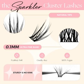 WINKGIGGLE Lash Clusters DIY Eyelash Extensions Natural Volume, Individual Wispy Lashes Clusters for Home Application