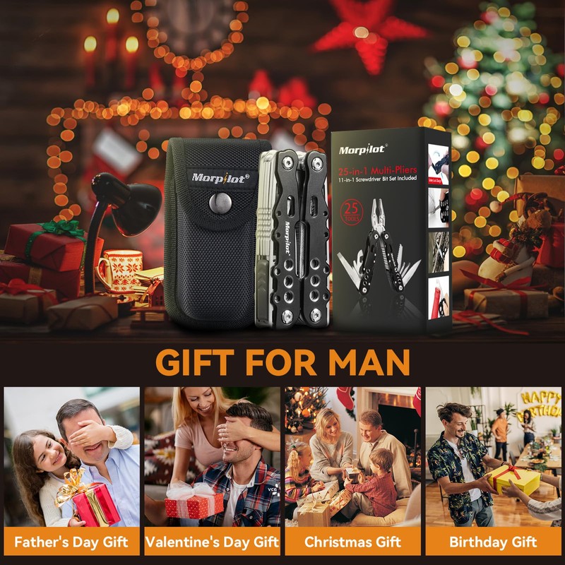 morpilot Gifts for Men, 25 in 1 Multitool Tool, Small