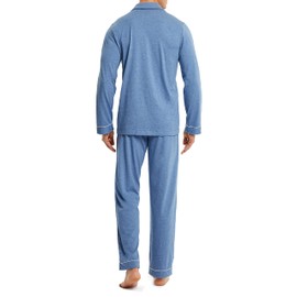 DAVID ARCHY Men's Cotton Sleepwear Button-Down Pajamas Set