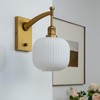 Pathson Milk White Glass Wall Sconce with Switch, Hardwired Wall