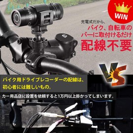 CHURACY Motorcycle Bicycle Dash Cam 2 Megapixel Wide Angle Motorcycle Dash Cam