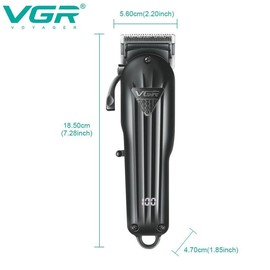 Generic Black Professional Hair Clipper - Men's Hair Clipper Kit for All Purpose Hair Cutting and Trimming - Wireless Rechargeable Cordless Ajustable Barber Hair Trimmer - Extra Guard & Comb Included