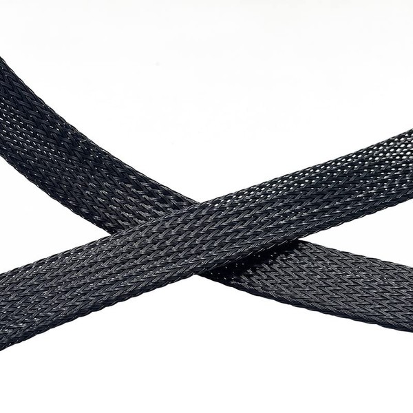 Aibole 25Ft-1/4 & 1/2 Black Cable Management Cord Protector Braided