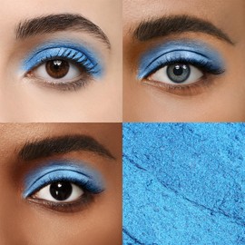 Color Mirror Cream Waterproof Hypoallergenic Eyeshadow Stick, long-wear Eyeliner Pencil with blending brush, 62 Sapphire Shimmer