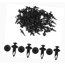 100 Pcs 6.3mm Hole Retainer Clips Plastic Drive Rivets Flaps Bumper Push Clips for Ford