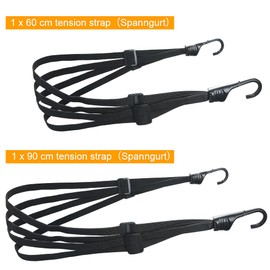 URAQT Bicycle Hooks Rope, 2 Pack Rubber Bungee Cords, Motorcycle Bike Rack Cargo Lashing Strap, High Elasticity Tie Down Straps, Suitable for Bicycles, Motorcycles, Luggage Racks (2 Sizes)