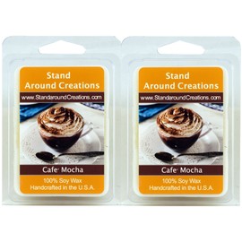 Set of 2-100% All Natural Soy- 3 oz./ea. All Natural Soy Aromatherapy Wax Melt Tarts - Cafe Mocha - Fresh Brewed Coffee, Chocolate Syrup, Creamy Vanilla, and Marshmallows.