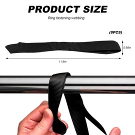 DXNQ 8 PCS Soft Loop Tie Down Straps, 1800 Lbs Load Capacity & 4800 Lbs Breaking Strength Tie Down Loops, Anti-Scratch Car Cargo Fixing Auxiliary Straps for ATV Motorcycles Dirt Bikes (Black)